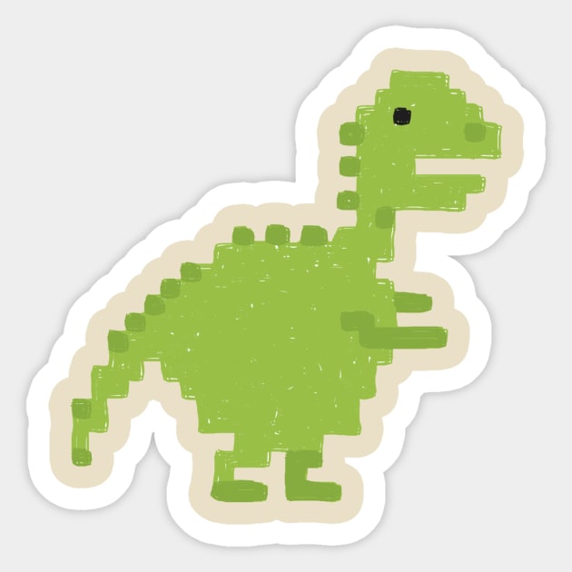 Pixel Dino Sticker by Alisa Galitsyna